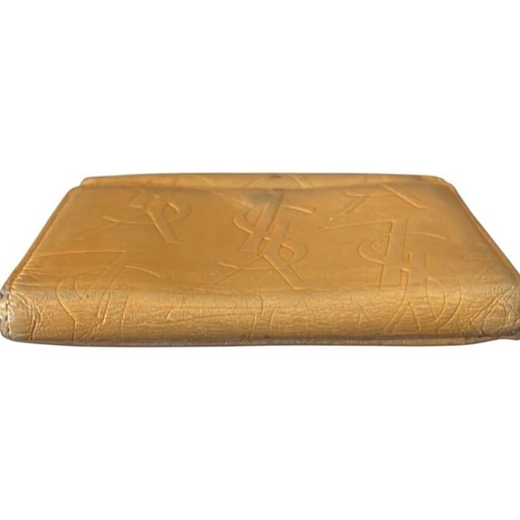Yves Saint Laurent Yellow Leather Embossed Bifold Wallet - Picture 8 of 12